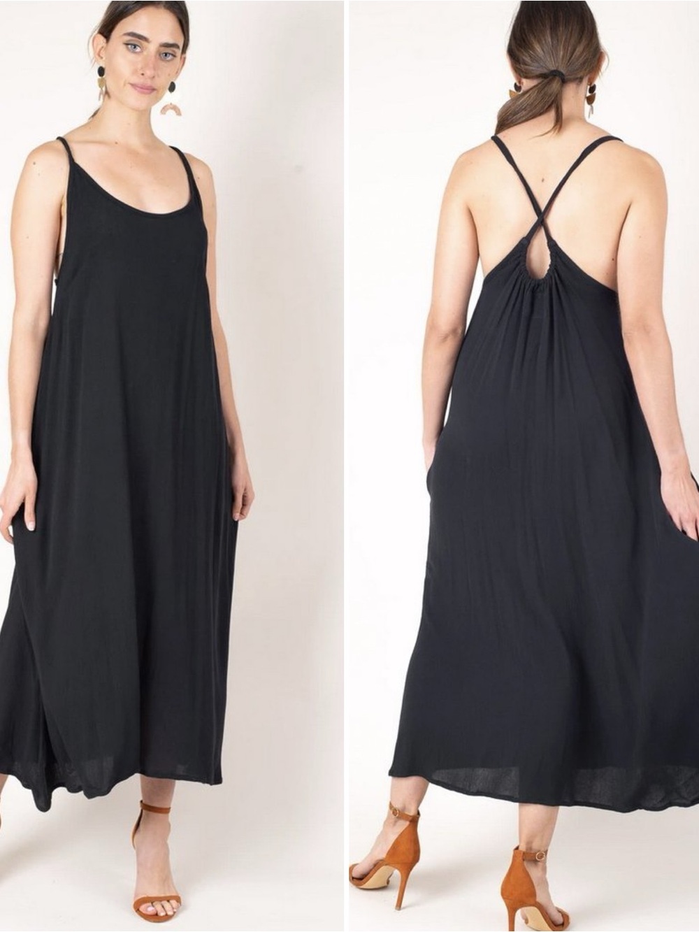 Tonle Flowy Maxi Dress Navy Blue XS